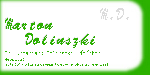 marton dolinszki business card